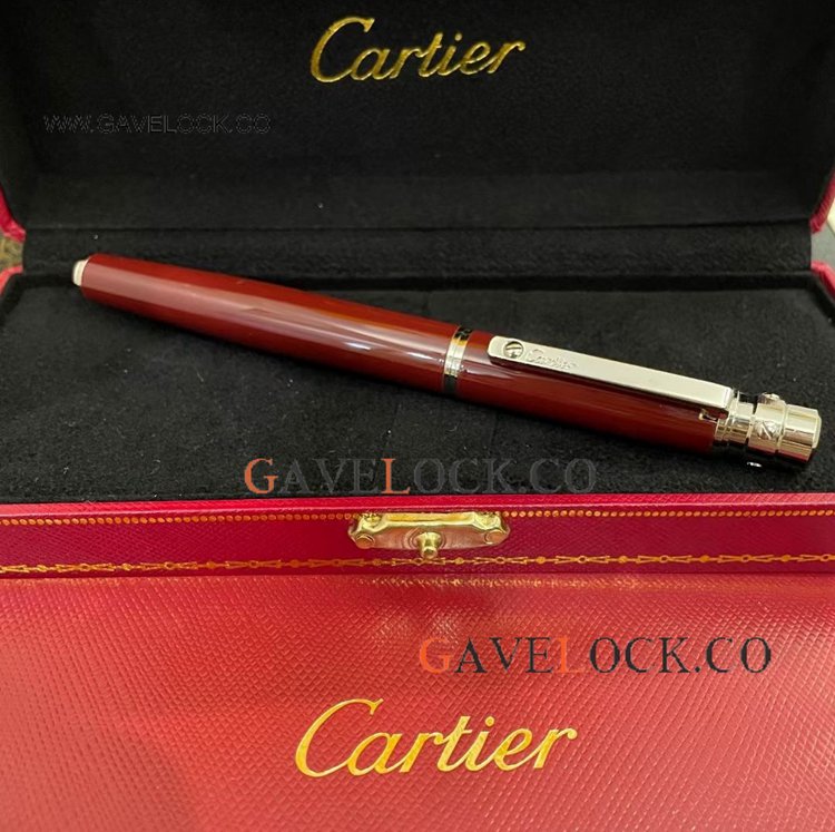 Clone Cartier Santos de Rollerball Red Resin Barrel
